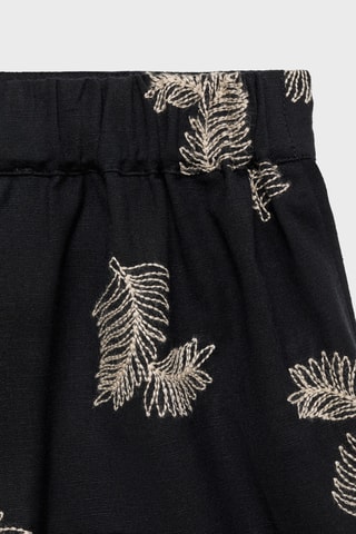 Short lin brodé - Noir