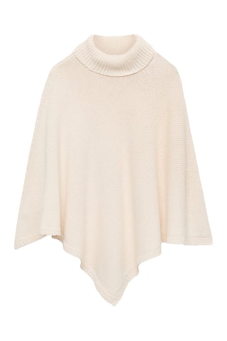 Poncho maille - Blanc cassé