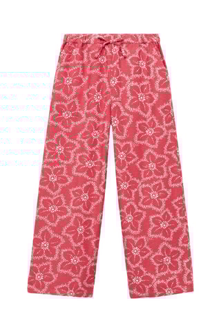 Pantalon imprimé floral - Rouge