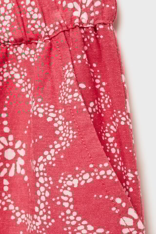 Pantalon imprimé floral - Rouge