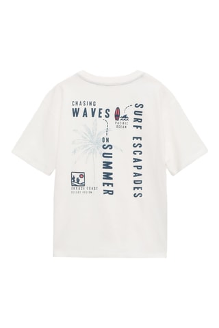 T-shirt imprimé manches courtes - Blanc cassé