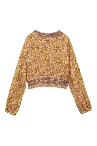 Blouse fluide imprimée - Ocre