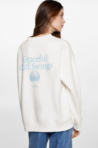 Sweater coton message - Blanc cassé