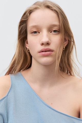 Pull-over maille asymétrique - Blanc cassé