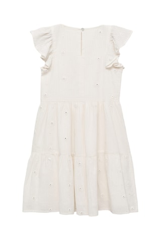 Robe coton à pois - Blanc cassé