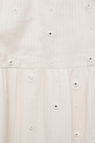 Robe coton à pois - Blanc cassé