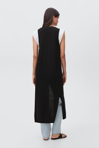 Gilet long coton - Noir