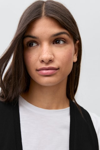 Gilet long coton - Noir