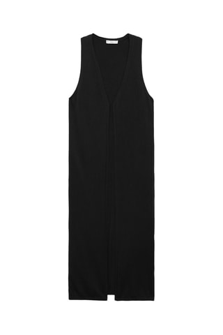 Gilet long coton - Noir