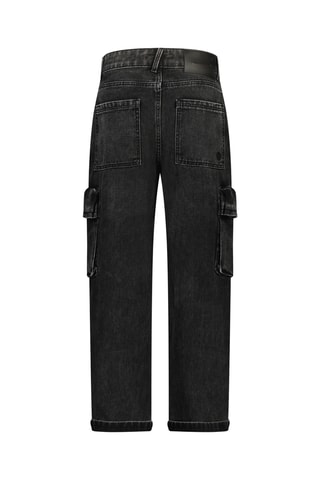 Calças de ganga cargo - Preto