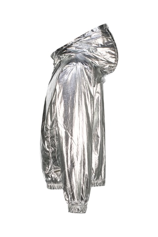 Casaco com capuz- Prateado