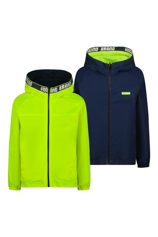 Casaco reversível - Azul-marinho e verde-fluorescente