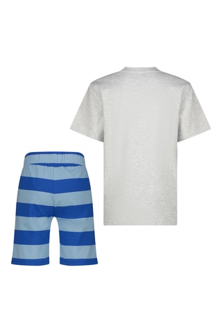 Pijama - Cinzento-claro mesclado e azul