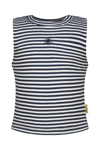 Camisola de alças - Branco e azul-marinho