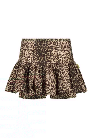 Saia-calção  cintura alta - Bege e preto