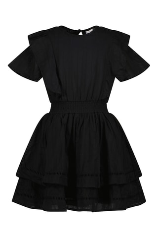 Vestido com folhos- Preto