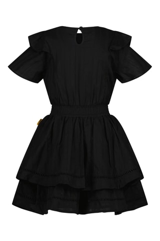 Vestido com folhos- Preto