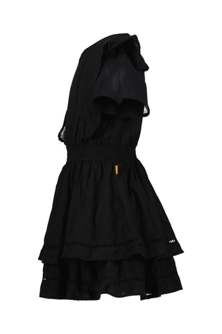 Vestido com folhos- Preto