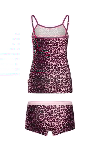 Camisola de alça e shorties - Violeta e preto