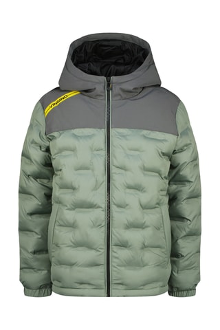 Casaco com capuz - Verde-água e cinzento-escuro