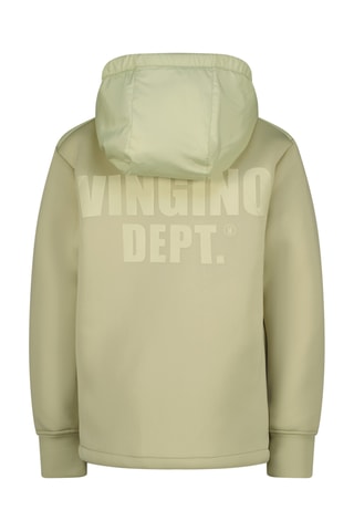 Casaco com capuz - Cru e verde-água