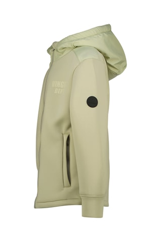 Casaco com capuz - Cru e verde-água