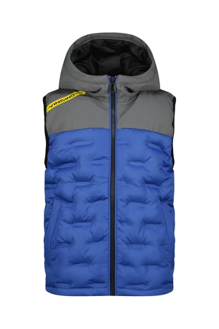 Colete com capuz - Azul-real e cinzento-claro