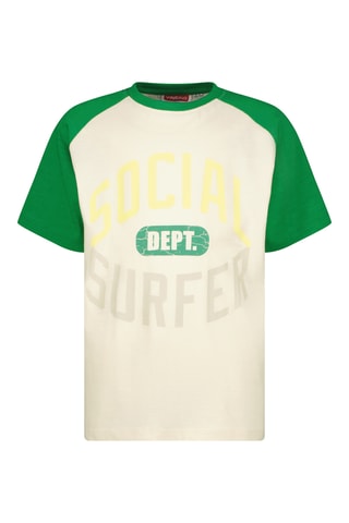T-shirt - Branco e verde-esmeralda