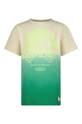 T-shirt dip and dye - Cru e verde-esmeralda