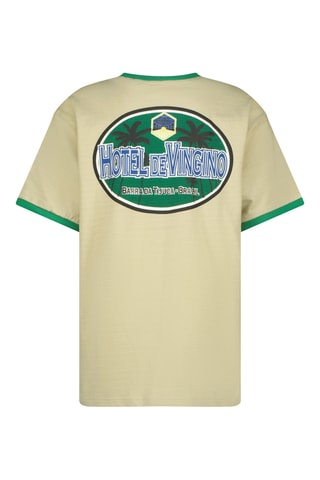 T-shirt - Cru e verde-esmeralda