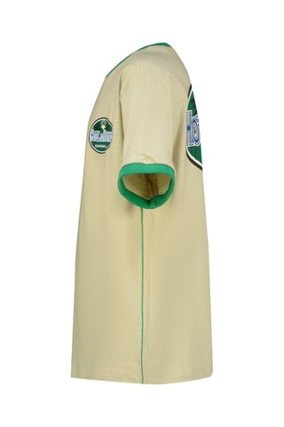 T-shirt - Cru e verde-esmeralda