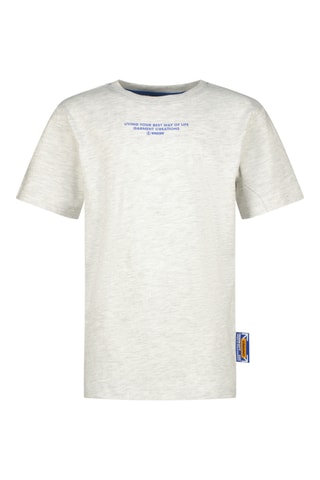 T-shirt - Cinzento mesclado e azul-real