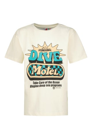 T-shirt - Cru e turquesa