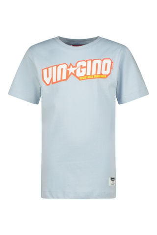 T-shirt - Azul-celeste e laranja