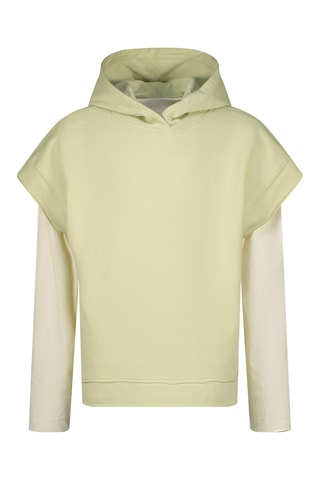 Sweat efeito ilusório com capuz - Verde-claro e cru