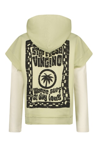 Sweat efeito ilusório com capuz - Verde-claro e cru