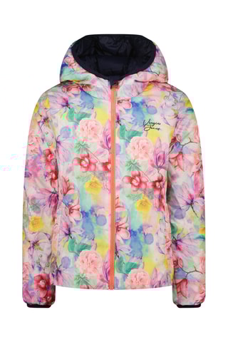 Blusão reversível com capuz - Azul-marinho e rosa