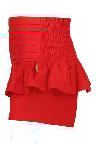 Saia-calção  cintura alta - Vermelho