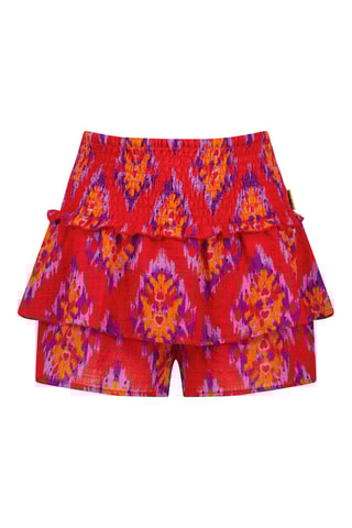 Calções de cintura subida - Vermelho