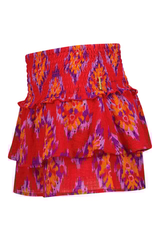 Calções de cintura subida - Vermelho