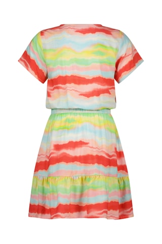 Vestido - Vermelho e verde-claro