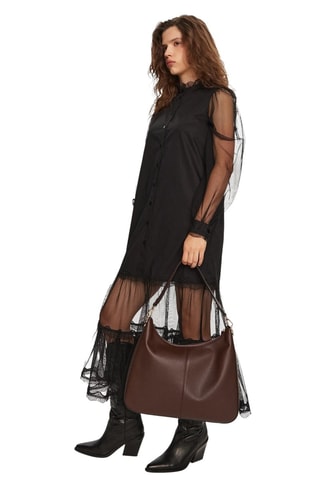 Bolso de piel - Marrón oscuro