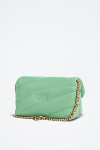 Bandolera de piel ovina y piel de cordero - Verde menta