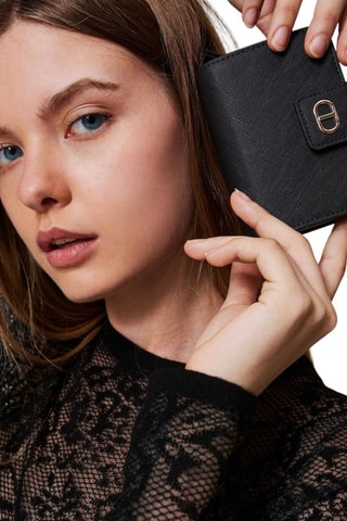 Cartera de piel - Gris