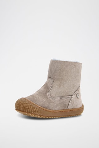 Botines de piel ovina nobuk forrados - Topo