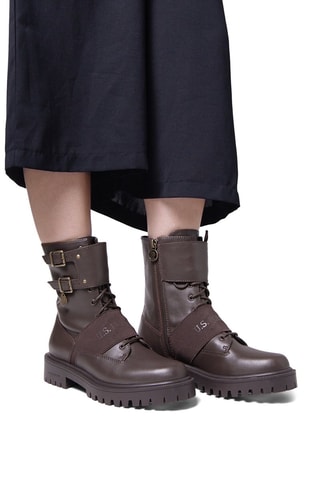 Botines de piel Karma - Marrón