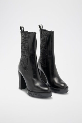 Botines Chelsea de piel - Negro