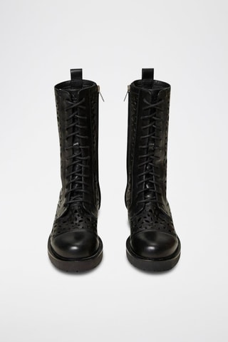 Botines de piel - Negro