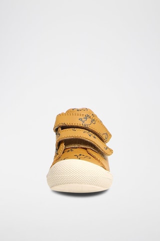 Zapatillas de piel bovina - Naranja y crema