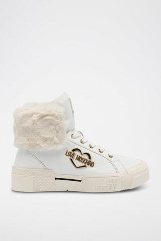 Zapatillas altas de piel - Blanco